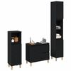 vidaXL Set de mobilier pentru baie Pe perete cu ușă 3 pcs Stejar Negru