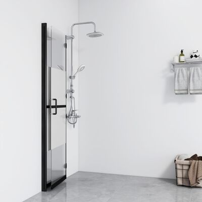 vidaXL Perete duș walk-in pliabil, 90x190 cm, sticlă ESG jumătate mată