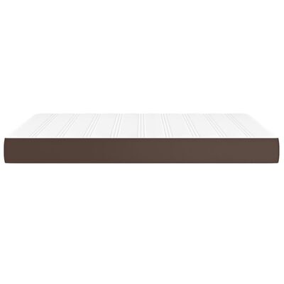 vidaXL Saltea de pat cu arcuri, maro, 140x200x20 cm, piele ecologică