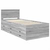 vidaXL Daybed cu sertar Gri Sonoma și negru 90 x 200 cm Lemn compozit