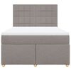vidaXL Pat box spring cu saltea, gri taupe, 140x200 cm, textil