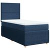 vidaXL Pat box spring cu saltea, albastru, 90x190 cm, textil