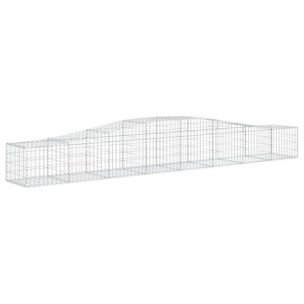 vidaXL Coșuri gabion arcuite 8 buc, 400x50x40/60 cm, fier galvanizat