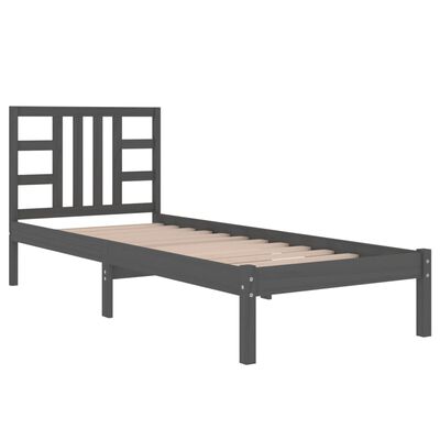 vidaXL Cadru de pat, gri, 100x200 cm, lemn masiv