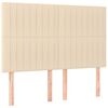 vidaXL Pat box spring cu saltea, crem, 140x200 cm, textil