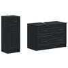 vidaXL Set de dulapuri pentru baie, 2 piese UTRECHT Negru