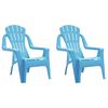 vidaXL Scaune grădină copii 2 buc. albastru 37x34x44 cm PP aspect lemn