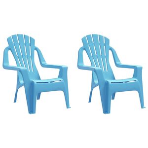 vidaXL Scaune grădină copii 2 buc. albastru 37x34x44 cm PP aspect lemn
