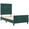 vidaXL Pat cu arcuri cu headboard Verde &icirc;nchis 90 x 200 cm Catifea