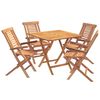 vidaXL Set bistro de grădină pliabil, 5 piese natural