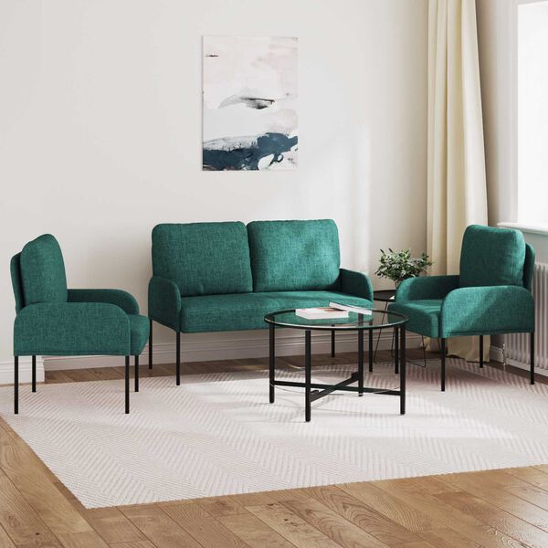 vidaXL Seturi de canapele 3 pcs Verde &icirc;nchis 115 x 56 x 80 cm placaj