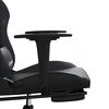 vidaXL Scaun de gaming cu masaj/suport picioare, negru, piele eco