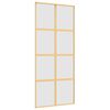 vidaXL Ușă glisantă, auriu, 90x205 cm, sticlă ESG mată și aluminiu