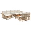 vidaXL Set de canapele de exterior 10 buc. Alb Natural și Crem