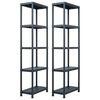 vidaXL Rafturi de depozitare 2 buc. negru 60x30x180 cm plastic 125 kg