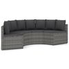 vidaXL Set mobilier de grădină cu perne, 4 piese, gri, poliratan