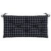 vidaXL Pernă bancă de grădină, negru, 110x50x7cm, carouri, textil