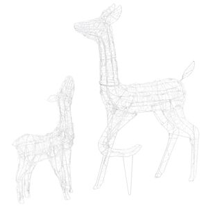 vidaXL Decorațiune de Crăciun familie de reni 160 LED alb rece acril