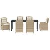 vidaXL Set de masă pentru grădină 7 pcs Beige și gri deschis poliratan
