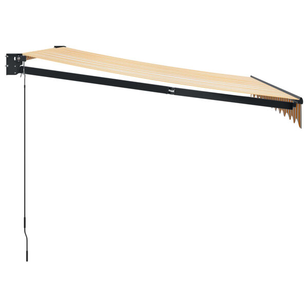 vidaXL Copertină retractabilă, galben/alb, 3,5x2,5 m, textil/aluminiu