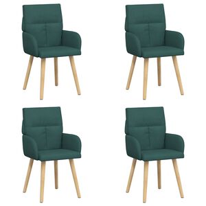 vidaXL Scaune de dining 4 buc. Țesătură Verde &icirc;nchis 60 x 56 x 93 cm