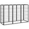 vidaXL Țarc c&acirc;ini 8 panouri, negru 50x100 cm oțel vopsit electrostatic