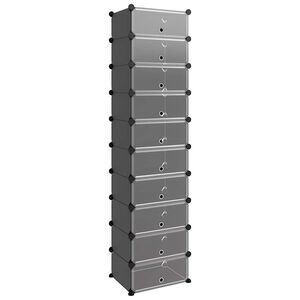 vidaXL Suport de pantofi, negru, 44x32x174 cm, PP