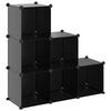 vidaXL Organizator cub de depozitare, 6 cuburi, negru, PP