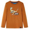 Tricou pentru copii cu m&acirc;neci lungi, coniac, 116