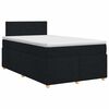 vidaXL Pat boxspring cu saltea Negru 120 x 190 cm Țesătură