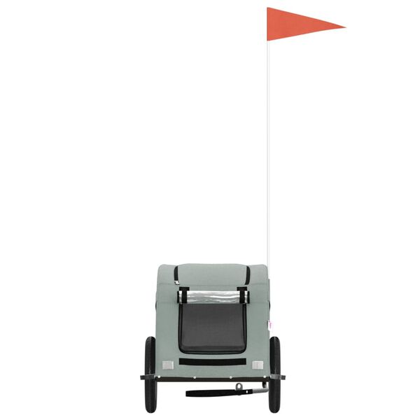 vidaXL Remorcă de bicicletă animale companie, gri, textil oxford/fier