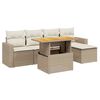 vidaXL Set canapele de grădină cu perne, 6 piese, bej, poliratan