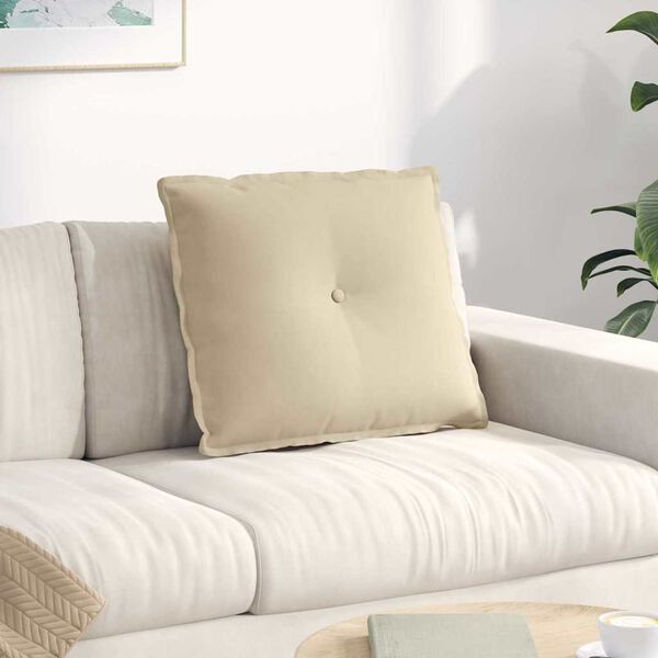 vidaXL Perna pentru spate Crem 60 x 50 cm Țesătură din microfibră