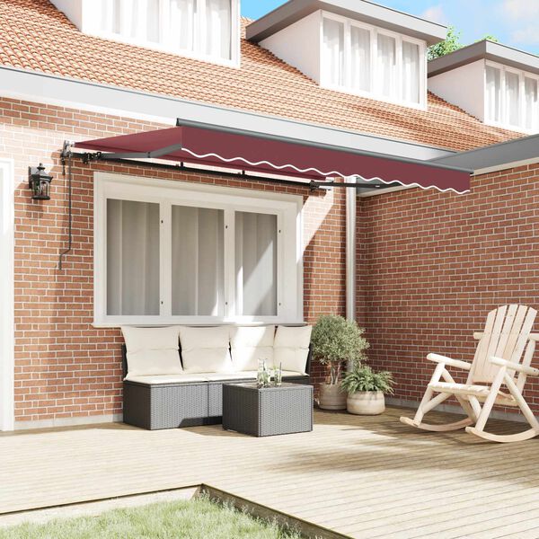 vidaXL Cortina Retractabilă Burgundy 350 x 200 x 165 cm țesătură