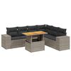 vidaXL Set canapele de grădină, 7 piese, cu perne, gri, poliratan