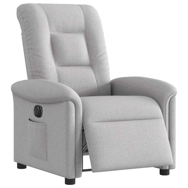 vidaXL Scaun reclinabil electric Cloud Grey Fabric