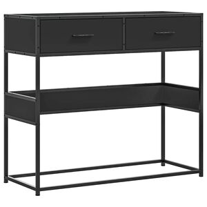 vidaXL Măsuță consolă, negru, 90x35x80 cm, lemn prelucrat