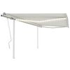 vidaXL Copertină retractabilă manual, cu LED, crem, 4x3,5 m