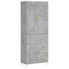 vidaXL Dulap &icirc;nalt, gri beton, 69,5x34x180, lemn compozit