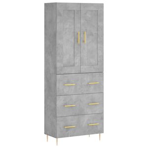 vidaXL Dulap &icirc;nalt, gri beton, 69,5x34x180, lemn compozit