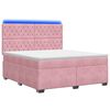 vidaXL Pat boxspring cu saltea cu benzi LED Roz 160 x 200 cm Catifea