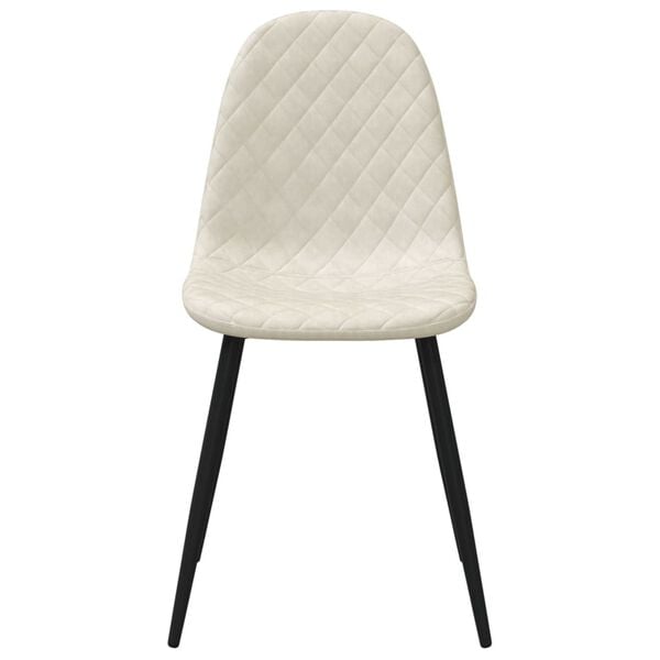 vidaXL Scaune de bucătărie, 4 buc., alb crem, catifea