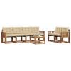 vidaXL Set de canapele de exterior cu pernă 7 pcs Natural și Bej