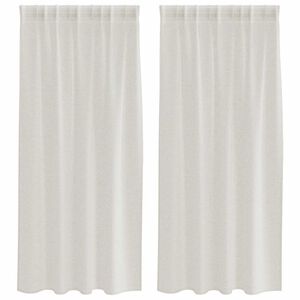 vidaXL Cortină din Voile cu perdele 2 pcs Crem 175 x 140 cm Poliester