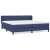 vidaXL Pat box spring cu saltea, albastru, 200x200 cm, textil