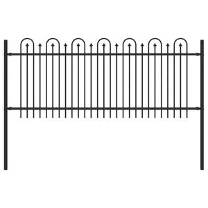 vidaXL Gard Arcuș cu V&acirc;rfuri DRONTEN 200 x 130 cm Negru