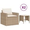 vidaXL Set canapele de grădină, 4 piese, cu perne, bej, poliratan