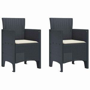 vidaXL Scaun pentru Grădină 2 pcs Antracit Dimensiune: 53 x 49 x 85 cm