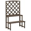 vidaXL Suport plante cu spalier, gri, 70x42x115 cm, lemn masiv de brad