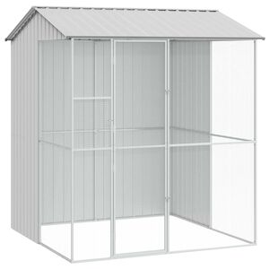vidaXL Cușcă pentru păsări Gri 215 x 210 x 247 cm Oțel Galvanizat